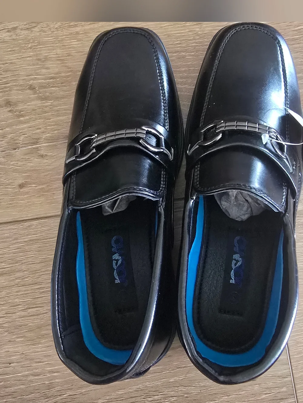Josmo Boys Dress Shoes  Black Slip-On Comfort Oxford Loafer with Metal Bit